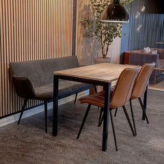 Cafébord - Decor-laminat eg - 120 x 70 cm - Indendørs - 4 pers. smalle stole