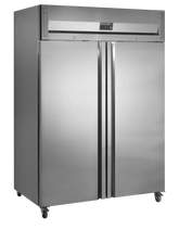 Lagerkøleskab dobbelt - Tefcold RK1420X1 - 47 DB - 1,27 kW/24 timer (GN 2/1)