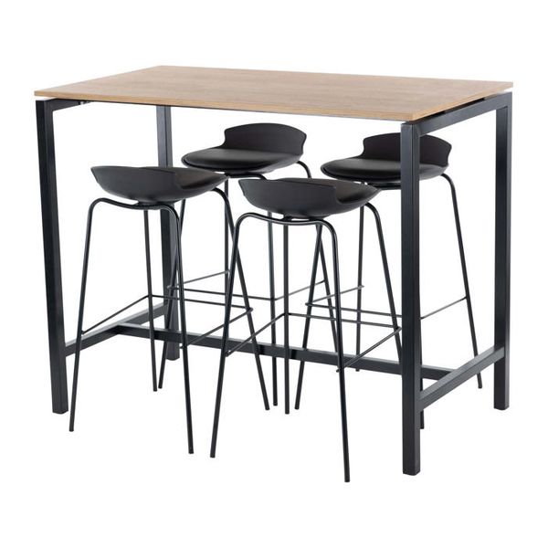 Højbord til kantine og restaurant - Decor-laminat eg - 130 x 70 cm - Indendørs - 4 pers.