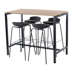Højbord til kantine og restaurant - Decor-laminat eg - 130 x 70 cm - Indendørs - 4 pers.