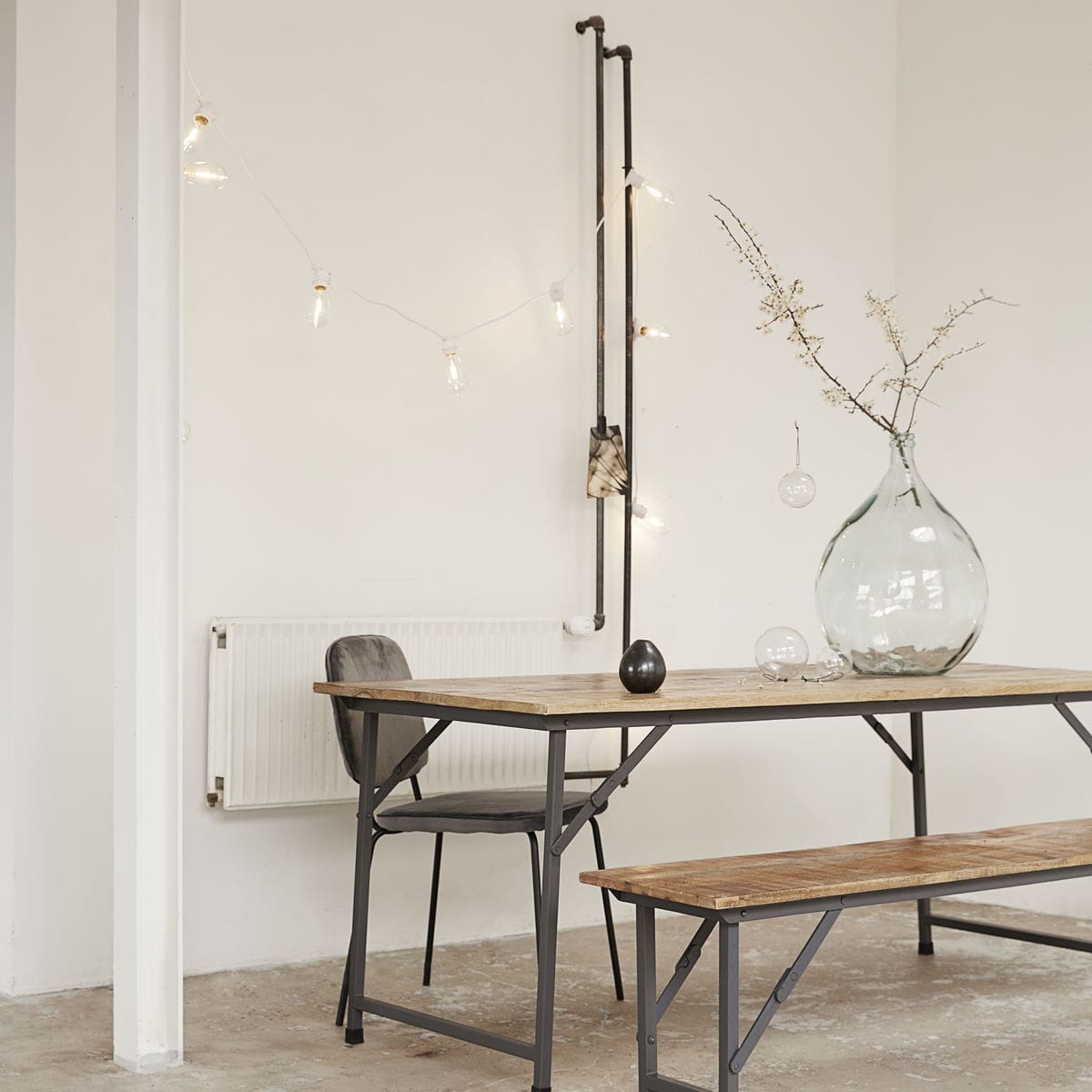 Langt cafébord, HDParty, Natur - 180 x 80 cm - inde