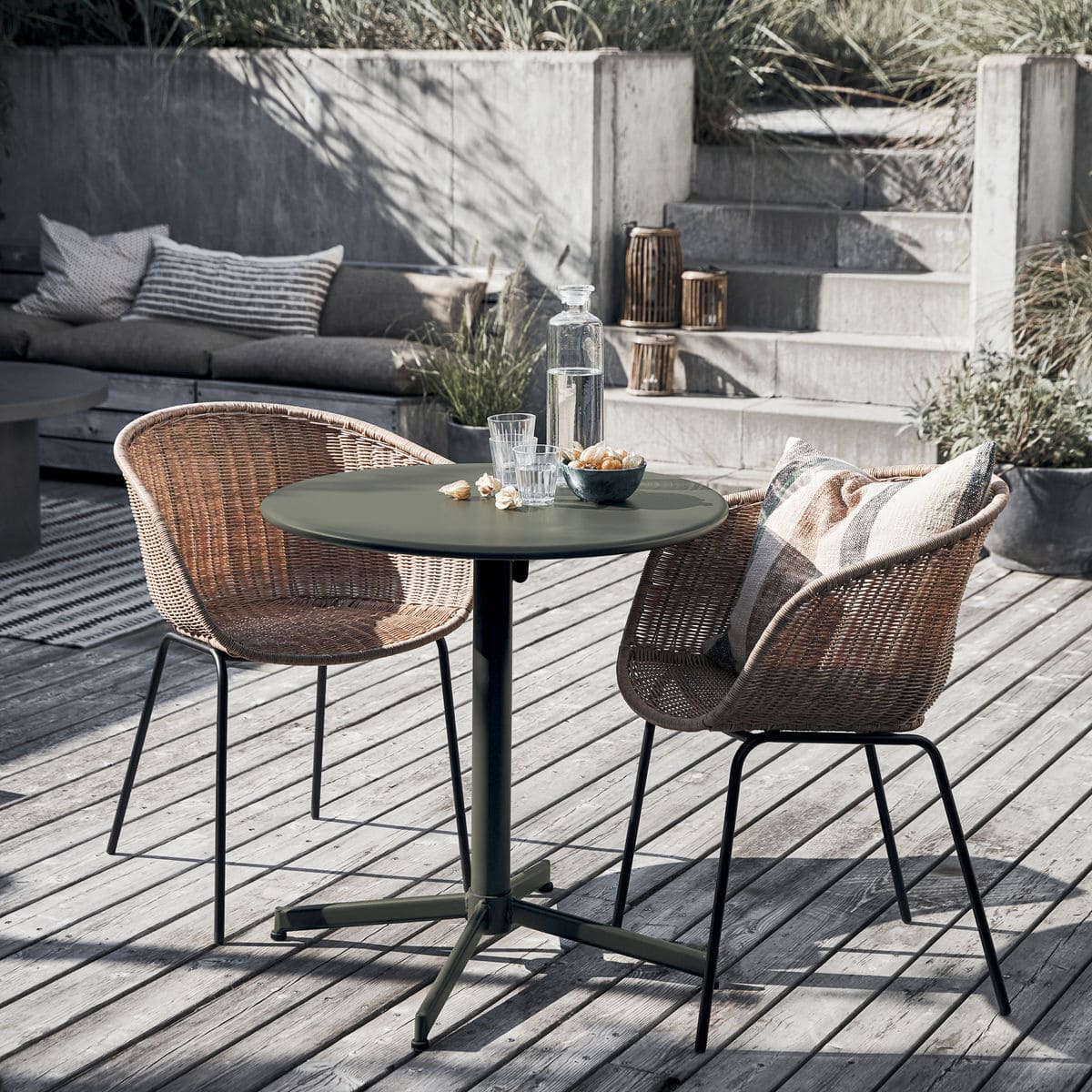 Helo rundt cafébord - Grøn - Ø70 cm - Ude/inde