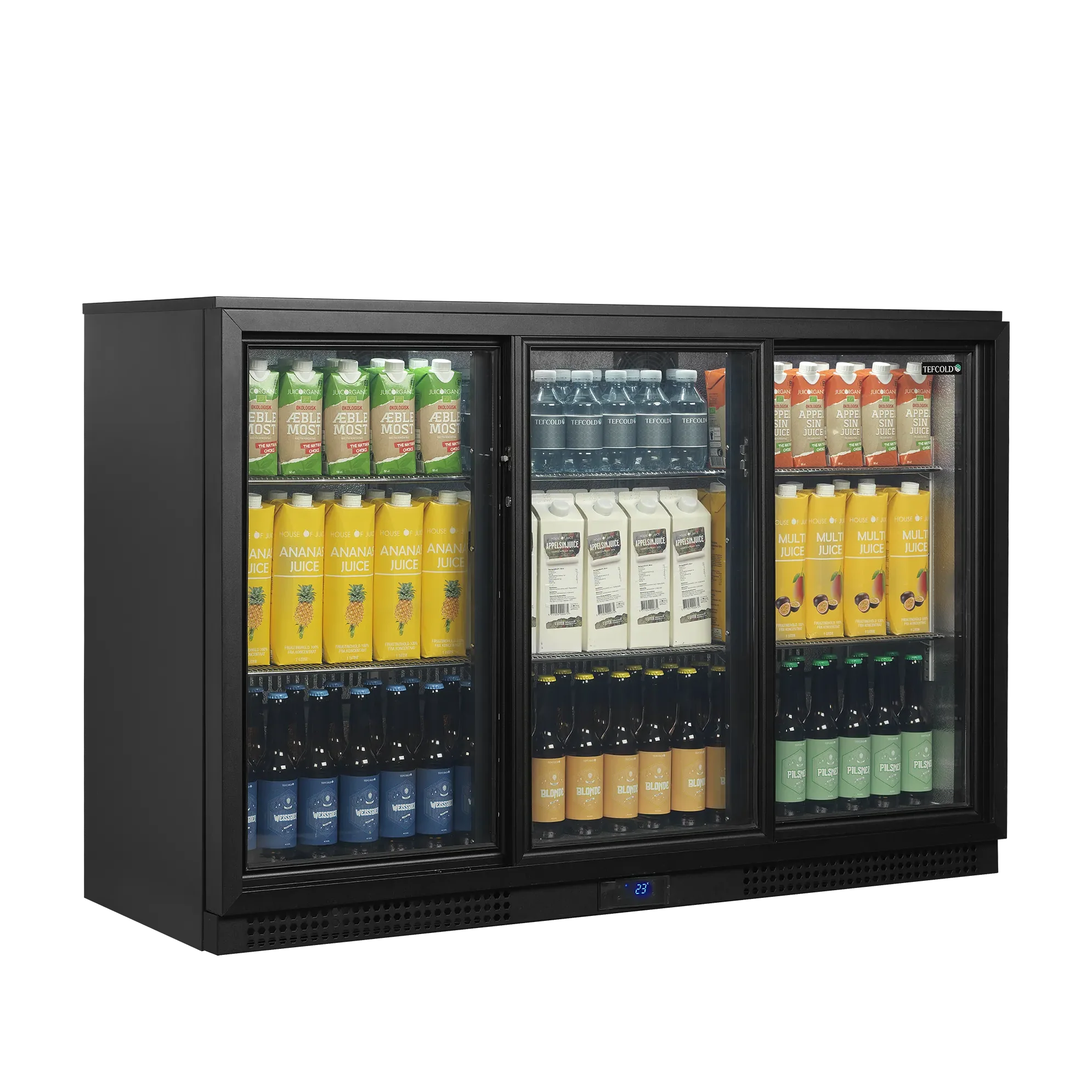 Backbar med skydedøre - Tefcold BA31S-3 - 288 liter - 44 DB - 1,74 kW/24 timer (90 cm høj)