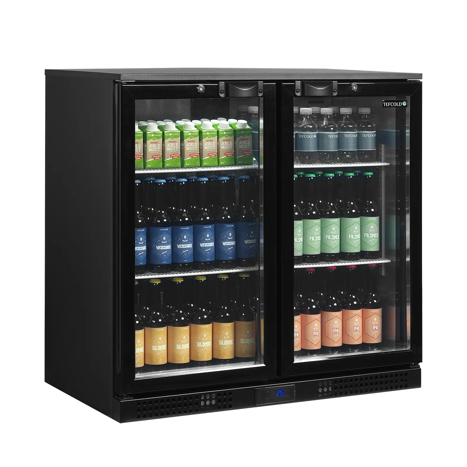Dobbelt backbar med hængslede døre - Tefcold DB201H - 182 liter - 44 dB - 1,08 kW/24 timer (87 cm høj)
