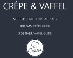 E-bog på 20 sider til opstart af crepe og vaffel med teknik og opskrifter (Sendes kun ved køb af crepe/vaffelmaskine)