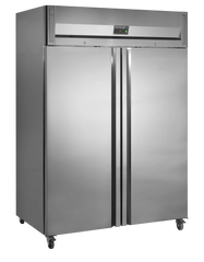 Lagerkøleskab dobbelt - Tefcold RK1420X1 - 47 DB - 1,27 kW/24 timer (GN 2/1)