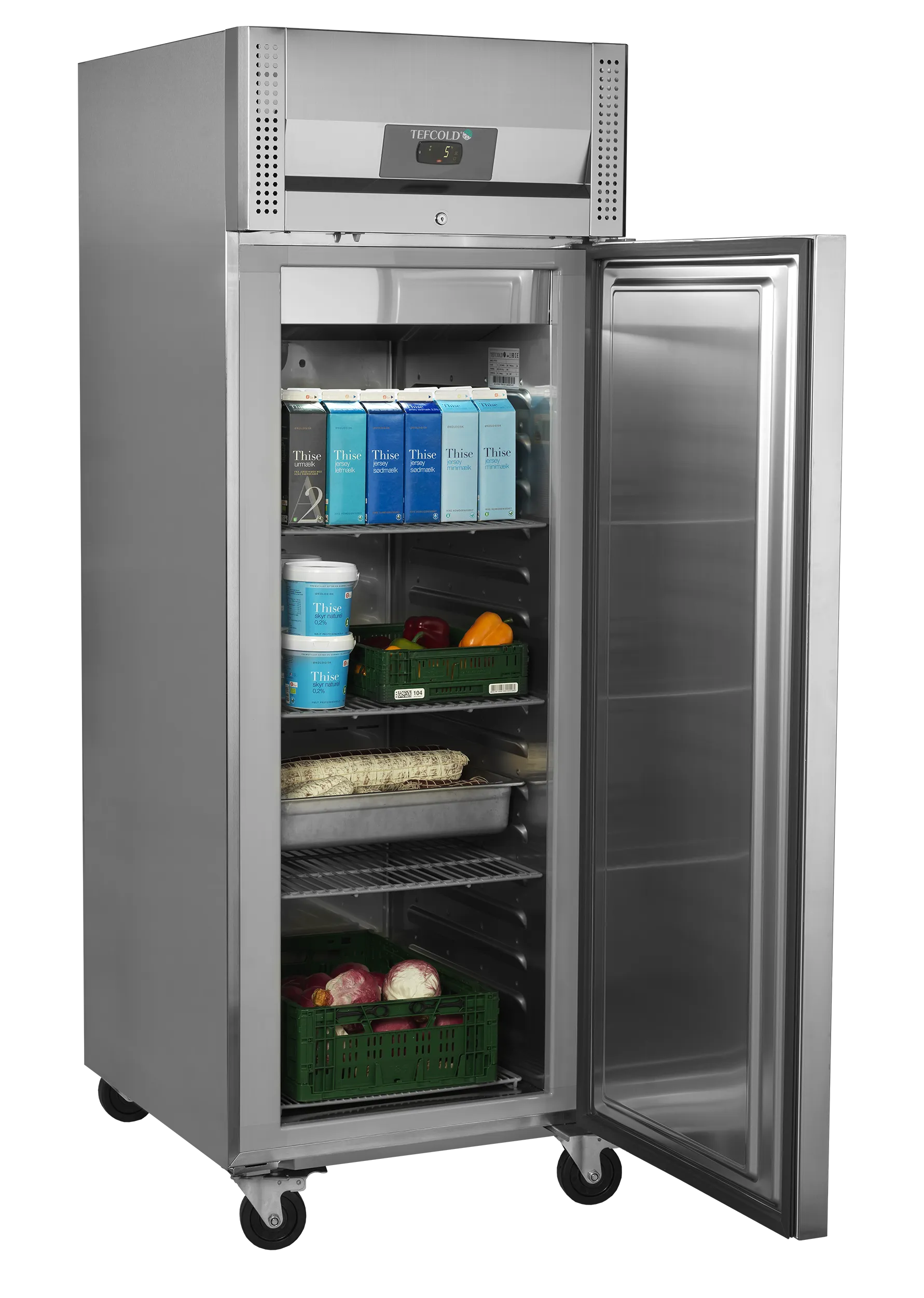 Lagerkøleskab - Tefcold RK710X1 - 46 DB - 0,72 kW/24 timer (GN 2/1)
