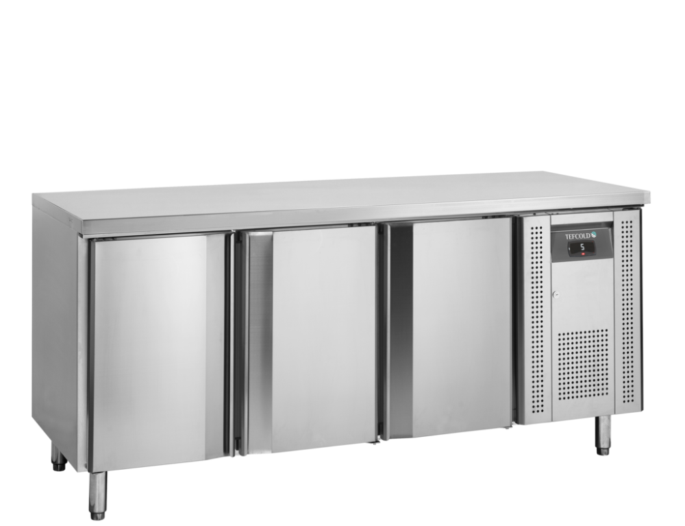 Kølebord med tre døre - GN 1/1 - Tefcold CK7310X1 - 1,42 kw/24 timer